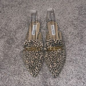 Steve Madden cheetah print mules.